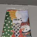 Blue Snowman Christmas Tree Snowflake Burlap Table Runner 70 Inches Long, Black Check Pine Tree Non-Slip Kitchen Table Runners for Dining Room Party Holiday Table Decorations (Blue Gray White)