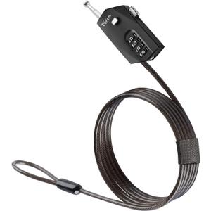Adjustable Combination Cable Lock - 6.5ft Steel Cord for Trail Camera, Kayak, Luggage, Suitcase, Helmet - Zinc Alloy, 10,000 Codes, Easy to Use