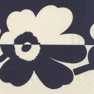 2 x IHR Ideal Home Range Party Napkins Disposable 3-Ply Paper Lunch Napkin Pack, 6.5" x 6.5", Suur Unikko Linen Blue, 20-Count