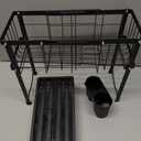 GSlife Narrow Dish Drying Rack, 2 Tier Small Dish Drainer for Kitchen Counter, Expandable Compact Dish Rack with Utensil Holder for RV/1-2 People, 15.7''-20.7''L x 7" D x 12.6" H, Black