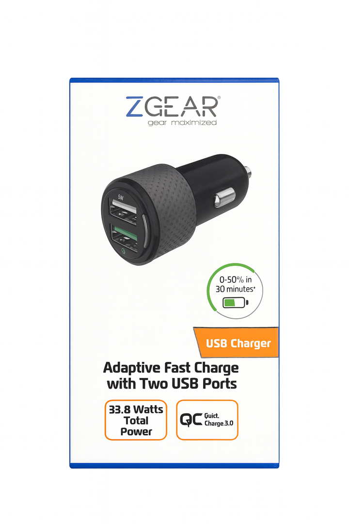 Zgear Adaptive Fast Charge With Two USB Ports