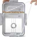 DEAYOU Bread Box for Kitchen Counter, Airtight Bread Storage Container for Homemade Bread, Time Recording Bread Keeper with Lid, Clear Bread Holder for Sourdough, Loaf, Toast, Bagel, Donut, Cookies