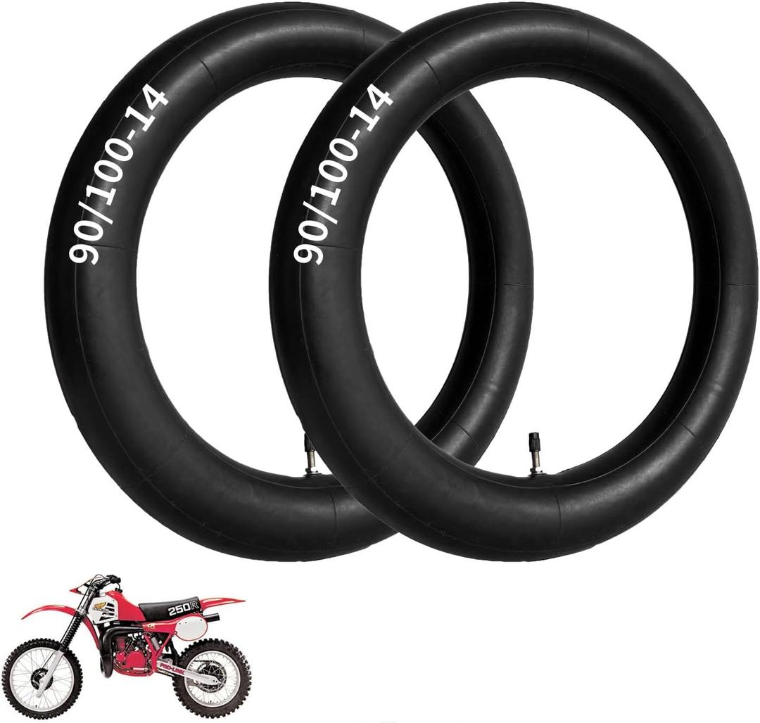 90/100-14" 3.00-14 inch Heavy Rear Inner Tube, 14 Inch Replacement Tire, for 125cc 140cc Pit Pro Trail Foot Dirt Bike [Thickened] (2 Pack)