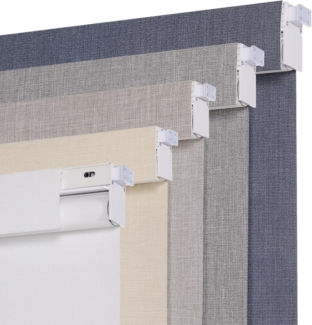 Persilux No Drill Blackout Roller Shades for Window, White, 46 1/2"W x 72"H