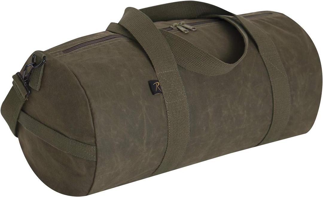 Rothco Waxed Canvas Shoulder Duffle Bag - 19 Inch, Olive Drab
