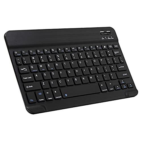 Ultra-Slim Bluetooth Keyboard Portable Mini Wireless Keyboard Rechargeable for Apple iPad iPhone Samsung Tablet Phone Smartphone iPadOS iOS Android (10 inch Black)