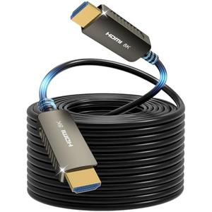 SOEYBAE 8K HDMI Fiber Optic Cable , 48Gbps Ultra High Speed Long HDMI Cable 2.1 Cord, Support 8K@60Hz, 4K@120Hz, eARC HDCP2.2,Dynamic HDR, Compatible with Blu-ray,HDTV,Monitor,Projector,Laptop