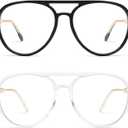 AMOMOMA Retro Blue Light Aviator Reading Glasses for Women Men,Vintage Computer Reader Frame 2.0 1.5 AM6155