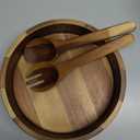 Salad Bowl, 12'' Acacia Wood Salad Bowls Set Large Salad Mixing Bowl with Servers-3-Piece Big Salad Bowl Set