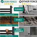 3 Pack Privacy Fence Panels for Outside, 48" h x 106" w No-Dig Metal Garden Fencing, Rustproof Decorative Panels for AC Cover, Pool & Trash Can Enclosures, Yard & Flower Bed Border, Easy Install