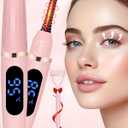 Heated Eyelash Curlers - Eye Lash Curler Heat - Mini Electric Eyelash Curler with LED Display 3 Temp Settings USB Rechargeable Natural Curling 24H Long Lasting for Women Makeup Tools Gifts (Pink)