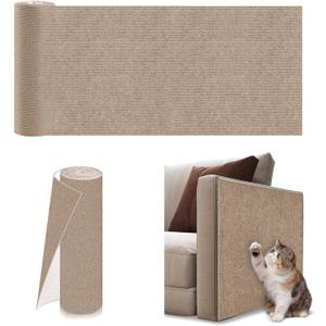 78.7"x15.8" Cat Scratch Furniture Protector-Trimmable Sticky Scratch Wall Mat,DIY Climb Couch Protector from Cat Claws Covering Scratching Post Replacement Pads Khaki