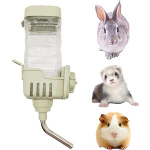 BNOSDM 25 oz Rabbit No Drip Top Fill Water Bottle Hanging Leakproof Water Dispenser for Bunny Crate BPA Free Quite Auto Water Feeder for Chinchillas,Squirrels,Guinea Pigs (Green)