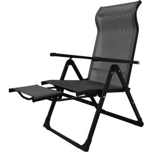 Caravan Sports Ergo+ - Adjustable Outdoor Patio Camping Lounge with Footrest & Headrest, Steel Frame Weather-Resistant Fabric Folding Outdoor Chair