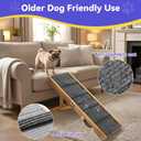 2026 Upgraded Dog Ramp for Couch, Foldable Small Dog Ramp for Sofa, 4 Adjustable Height from 13'' to 21", Portable Stable Pet Step with Non-Slip Pad, Pet Ramps Use for Couch Stairs, Walnut