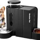 Automatic Gravity Pet Feeder, 1.8 Gallons*2 Dog Feeder and Water Dispenser Set, 2-in-1 Automatic 100% BPA-Free Feeder and Stainless Steel Water Dispenser for Dogs, Cats, Rabbits, Puppies (Black)