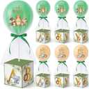 6 Set Jungle Safari Tulle Tutu Balloon with Letter Boxes Baby Shower Table Centerpieces for Gender Reveal Balloons Tulle Cover with Stand Elephant Themed Baby Shower Birthday Party(Green)