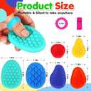 3 x Sensory Fidget Toys for Kids Adults: 12 Pack Textured Silicone Worry Stones for Anxiety Relief, Sensory Stress Toy for Autism Kids Calming, Quiet Small Fidgets for Classroom Easter Gift