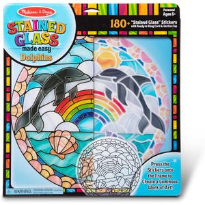 Melissa & Doug Stained Glass Made Easy Craft Kit: Dolphins - 180+ Stickers