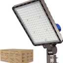 350W LED Parking Lot Light Slip Fitter Mount 52500LM Dusk to Dawn 5000K Led Flood Light Outdoor Area Security Commercial IP65 Waterproof 100-277V for Driveway Parking Lot Stadium, Slip Fitter*1