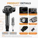 Autoexact Ignition Coil Pack and Iridium Spark Plugs Kit Fit for Ford 2007-2011 Edge Taurus Flex Taurus X Fusion, Lincoln MKZ MKX MKS MKT, Mazda 6 CX-9 3.5L 3.7L V6, Replaces UF595 5019 Set of 6