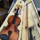 Crafteem Handcrafted Premium Violin Outfit for Kids Beginner, Student, and Adults -Perfect Your Sound and Unlock Your Musical Potential with Confidence. (Matte Antique, 1/2)