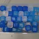 Reusable Ice Cube with Lid & Bin, 60 Pack Plastic Ice Cubes for Drinks BPA Free, Refreezable Square Ice Cubes for Water Bottles, Whiskey, Vodka, Coffee, Cocktails, Beer or Wine