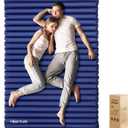 Hikenture Double Sleeping Pad,Extra Thick 3.75in Camping Mattress 2 Person,Queen Size Inflatable Air Mat,Lightweight and Compact,for Backpacking,Car Camping,Hiking,Tent,Cot(Navy Pumpsack)