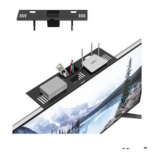 Adjustable Steel TV Top Shelf, Floating TV Stand, Universal Monitor Shelf for Soundbar, Game Console, Cable Box, Router Shelves (16.93x4.72inch with 1 Boxes)