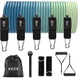 VEICK Resistance Bands, Exercise Bands, Workout Bands, Resistance Bands for Working Out with Handles for Men and Women, Exercising Bands for Fitness Weights Work Out at Home (Blue)