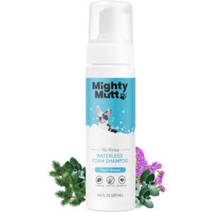 Mighty Mutt Hypoallergenic Waterless Shampoo for Dogs | Dry Shampoo for Dogs | Waterless Foam No Rinse | Anti-Itch, Soothing and Deodorizing | Fresh Breeze | 8 Fl Oz