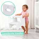 Wooden Toddler Step Stool for Kids, Two Step Stool with Non-Slip Pads & Handles, Potty Training Stool for Bathroom Sink, Toilet, Kitchen, Bedroom (White)
