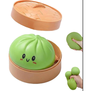 Dumpling Squishies, Dumpling, Glitter Squishy with Box,Easter Basket Stuffers Green