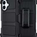 Case for iPhone 16 Plus Case with Belt Clip Holster,for Defender iPhone 16 Plus Cases with Stand,Heavy Duty Rugged Full-Body,3 Layers of Sturdy,Anti-Drop,Cases for iPhone16PlusCase Protective (Black)
