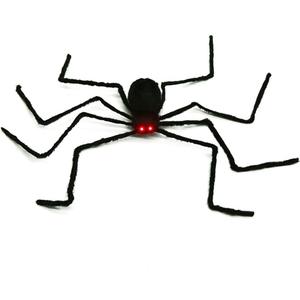 Halloween Giant Spider 5 Ft Outdoor Halloween Decorations Large Fake Hairy Spider Scary Furry Spider Props Outside Yard Creepy Decor, Black