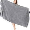 SALBAKOS Luxury 100% Turkish Cotton Bath Sheets 40x80 in Oversized Extra Large Bath Towels Thick Soft Absorbent Turkish Towel for Spa Beach (Pack of 1, Silver, Jumbo Bath Sheet)