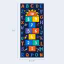 STARUIA Washable Hopscotch Kids Rugs for Playroom, Colorful Educational Classroom Rug with ABC Number, Non Slip Boy Kids Play Mat Rug Space Game Carpet for Bedroom DaycareDark Blue, 31.5''x72''