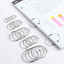 Mr. Pen- Loose Leaf Binder Book Rings, 5 Assorted Sizes (0.6", 1", 1.2", 1.5",2"), 36 Pack, Metal Binder Rings for Index Cards, Keychains, School, Home, Office, Silver