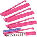 Mahjong Rack with Pushers, 4-Piece Premium Acrylic Mahjong Racks with Built-in Pushers & Rotating Bases - Set for Easy Play (Magenta)