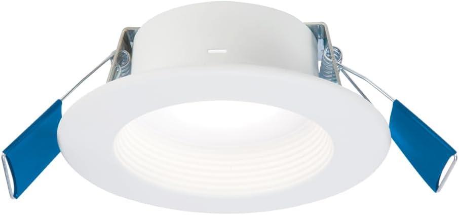 HALO RL 4 in Canless LED Recessed Lighting Downlight with Selectable Color Temperature 2700K-5000K Selectable Lumen 600/900 Dimmable IC Rated Wet Rated Indoor Outdoor Ceiling Light RL4069FSD2W1EWHDM