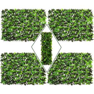 DOEWORKS Expandable Fence Privacy Screen for Balcony Patio Outdoor, 4PCS Faux Ivy Fencing Panel for Backdrop Garden Backyard Home Decorations