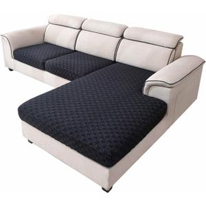 LUFEIJIASHI Sectional Couch Covers L Shape Couch Cushion Covers for Sectional Sofa,Stretch Sectional Sofa Covers Furniture Protector for Pets Dogs 3 Piece (Black, 2 Seater + 1 Chaise)