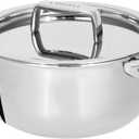 Cristel Castel'Pro Mini Stainless Steel Stewpan with Stainless Steel Lid, 3-Ply Construction, Safe for All Hobs + Induction (.5 Qt. Capacity) (0.5 Quarts)