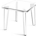 Acrylic Stool,Squre Shower Stools with Non-Slip,12 X 12 X 9.8 in Acrylic Plant Stand for Office Bathroom Living Room,Capacity 200 lbs