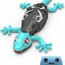 Rc Wall Climbing Gecko Toys for Kids Age3+, Blue Wall Crawler Gecko,Remote Control Electric Lizard with Led Glowing Eyes,Cool Christmas Birthday Gifts for Boys Girls Teens Ages 3 4 5 6 7 8 9 10+