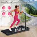 Portable Walking Pad Treadmills for Home Small, Electric Mini Walking Treadmill for Exercising, 3.0HP Compact Walking Pad Treadmill with Handle Bar, 0.6-7.6MPH, 350LB Capacity