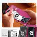 GooseBox for Motorola Razr 2025 Case Wallet RFID Card Holder&Hinge Protection&HD Screen Protector, Full Body Shockproof Cover for Motorola Razr 2025/Razr 2024(Magenta)