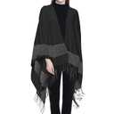 FINIZO Women's Shawl Wrap Ponchos Cape Cardigan Sweater Open Front for Gifts(Black) (Black)