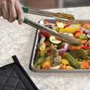 Winco 16" Stainless Steel Serving Tongs with Non-Slip Handle, Red