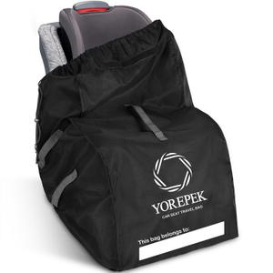 YOREPEK Car Seat Travel Bag Backpack, Universal Car Seat Bags for Air Travel Fits Convertible, Booster, Infant Carseat, Gate Check Carseat Cover for Airplane, Baby Flying Essential (Black)